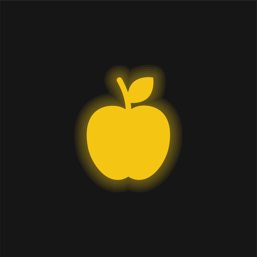 Apfelgelb leuchtendes Neon-Symbol - Vektor, Bild