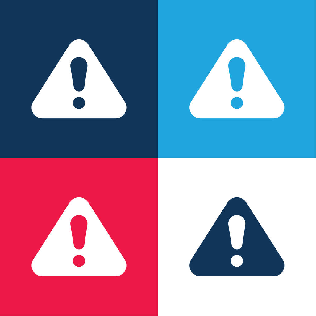 Alerta azul y rojo conjunto de iconos mínimo de cuatro colores - Vector, imagen