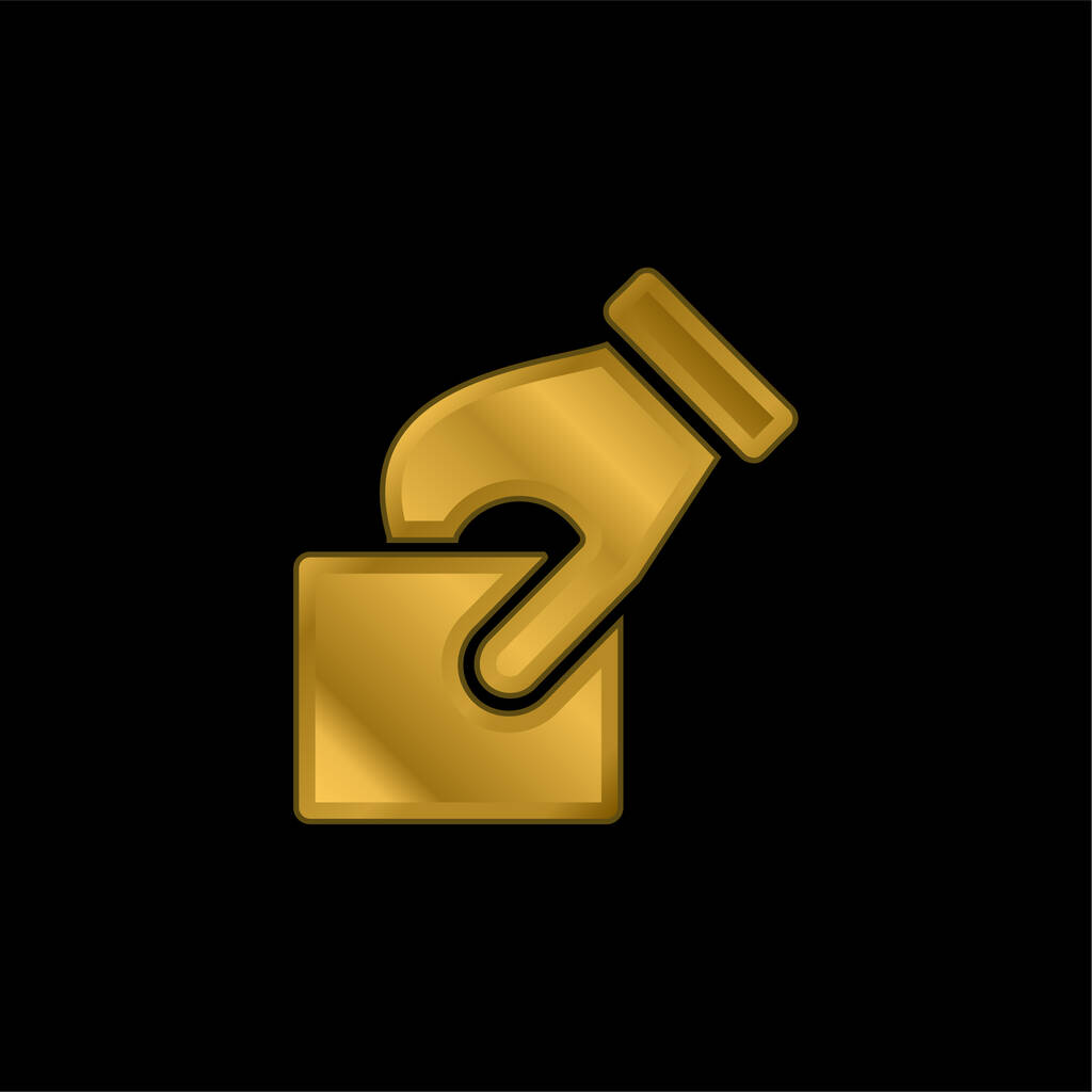 Balota chapado en oro icono metálico o logo vector - Vector, imagen