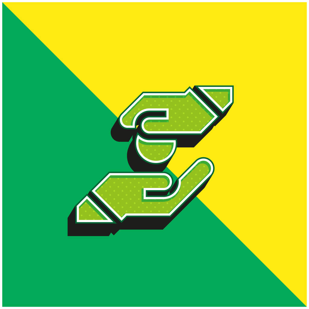 Alms verde y amarillo moderno logotipo del icono del vector 3d - Vector, imagen