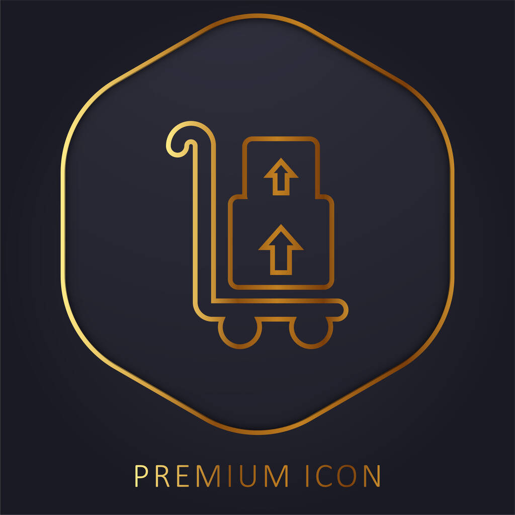 Cajas línea dorada logotipo premium o icono - Vector, imagen