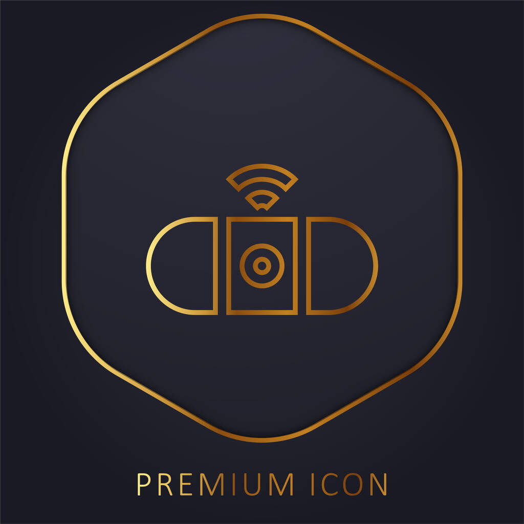 Bluetooth gouden lijn premium logo of pictogram - Vector, afbeelding