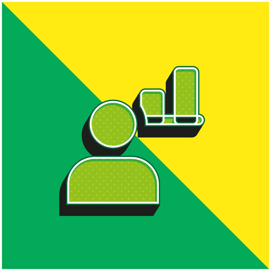 Správce Zelené a žluté moderní 3D vektorové logo - Vektor, obrázek