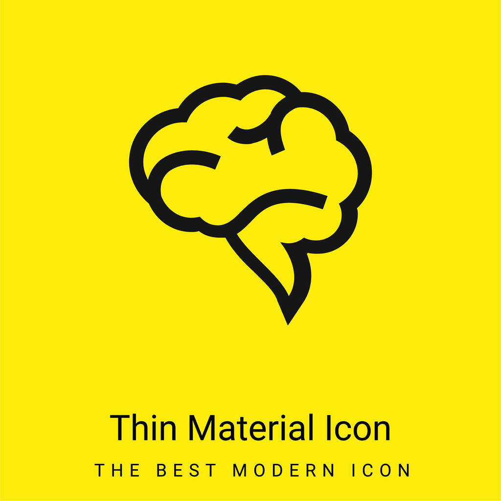 Brain Speech Bubble minimal bright yellow material icon - Wektor, obraz