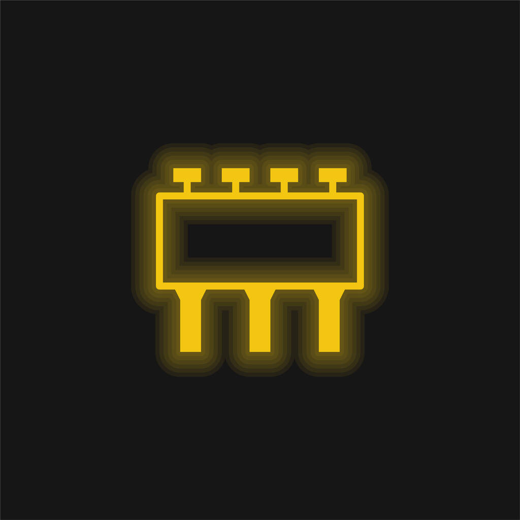 Billboard geel gloeiende neon pictogram - Vector, afbeelding