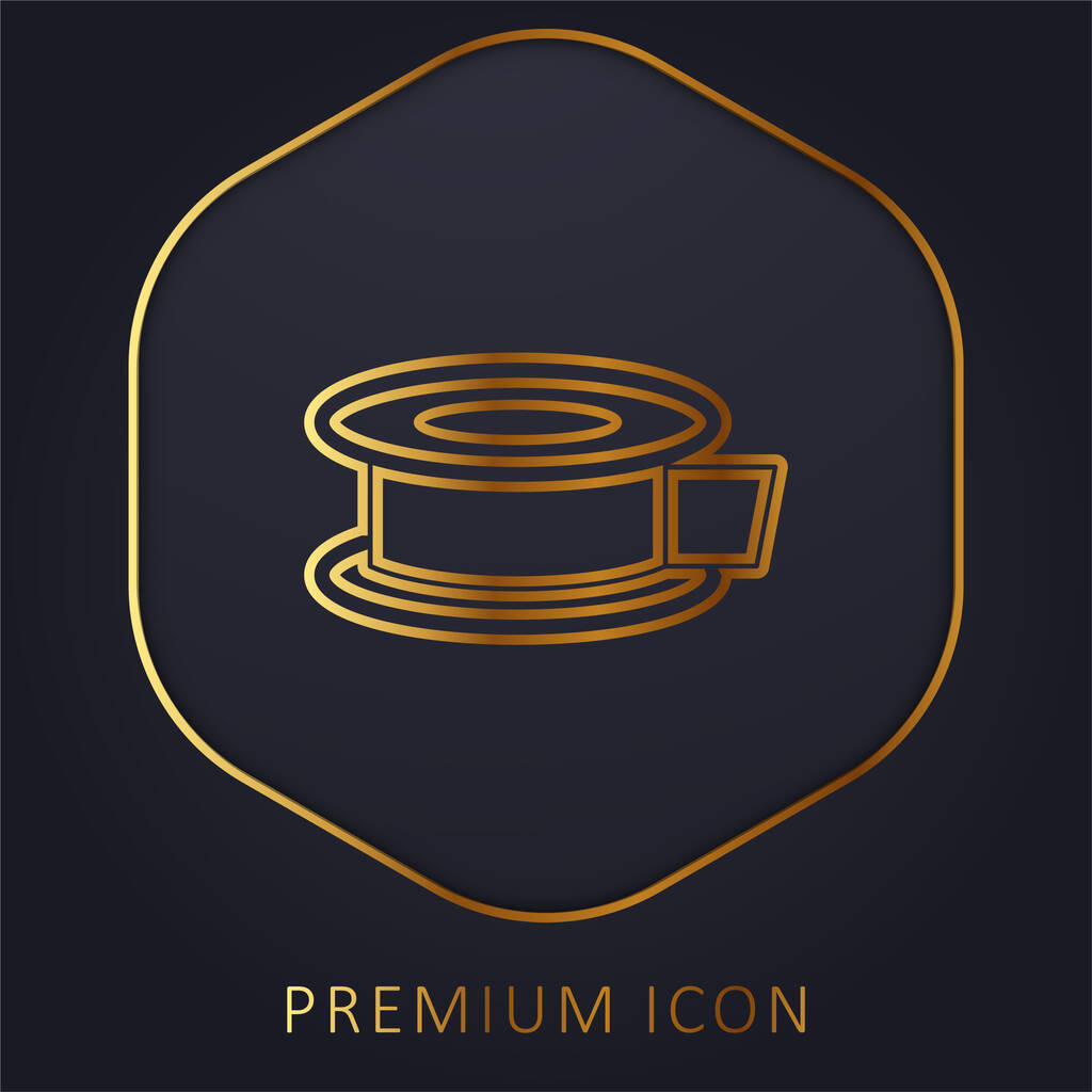 Adhesive Tape golden line premium logo or icon - Vector, Image
