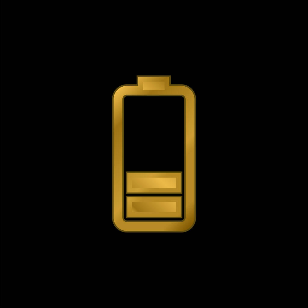 Stato batteria Icona metallica placcata oro o logo vettoriale - Vettoriali, immagini