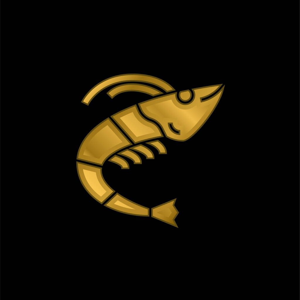 Animal chapado en oro icono metálico o logo vector - Vector, imagen