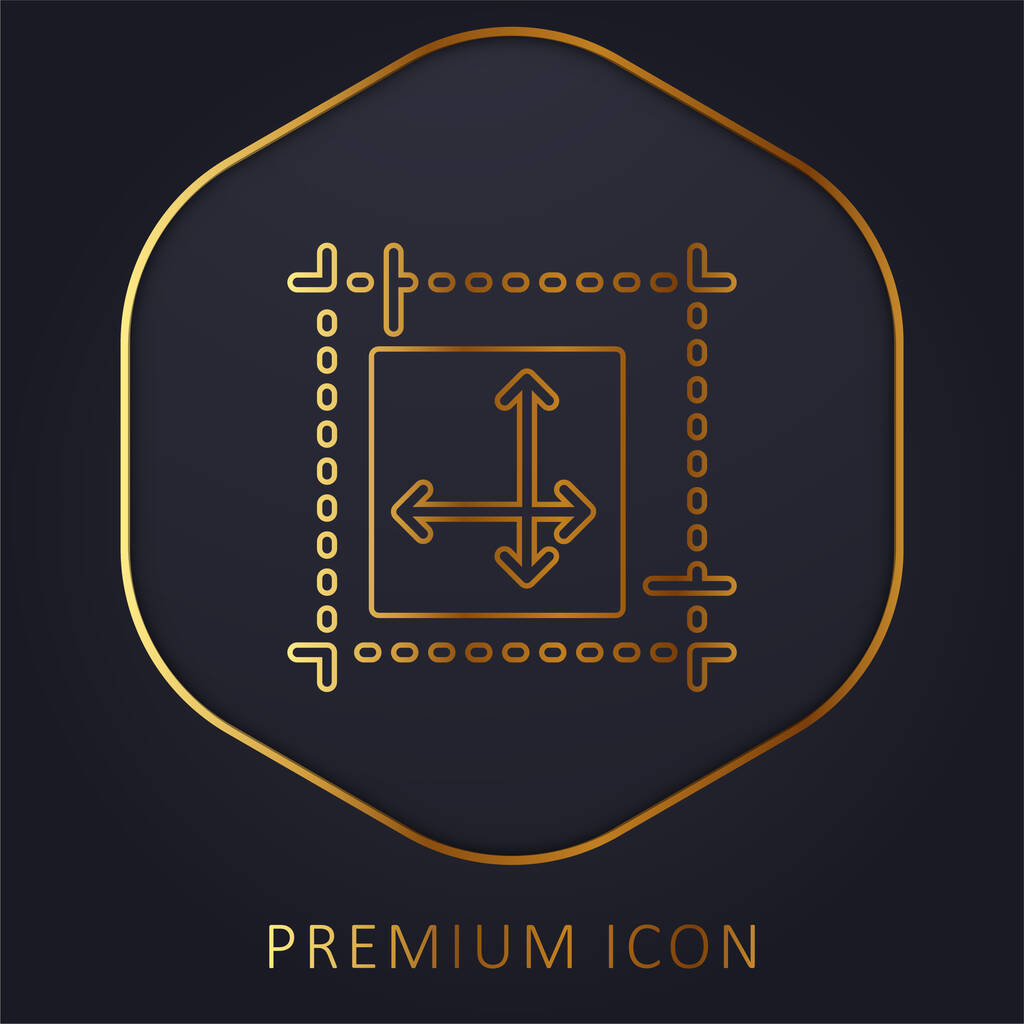 Blueprint linea dorata logo premium o icona - Vettoriali, immagini