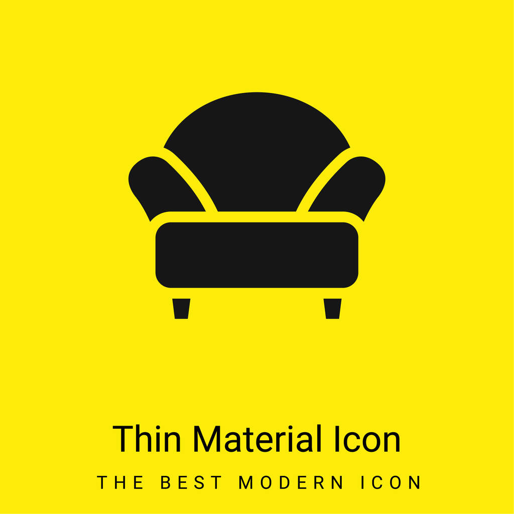 Karosszék minimális fényes sárga anyag ikon - Vektor, kép