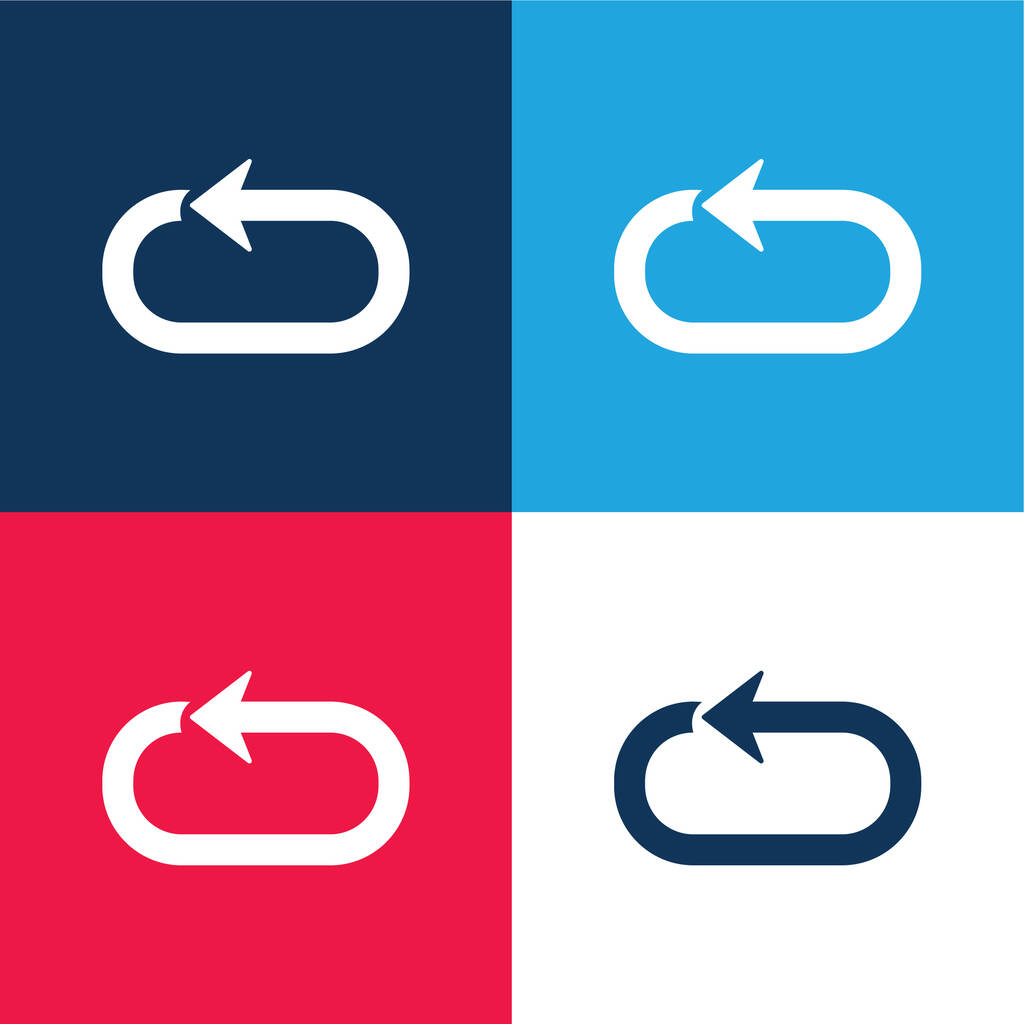 Arrow Loop blue and red four color minimal icon set - Vector, Image