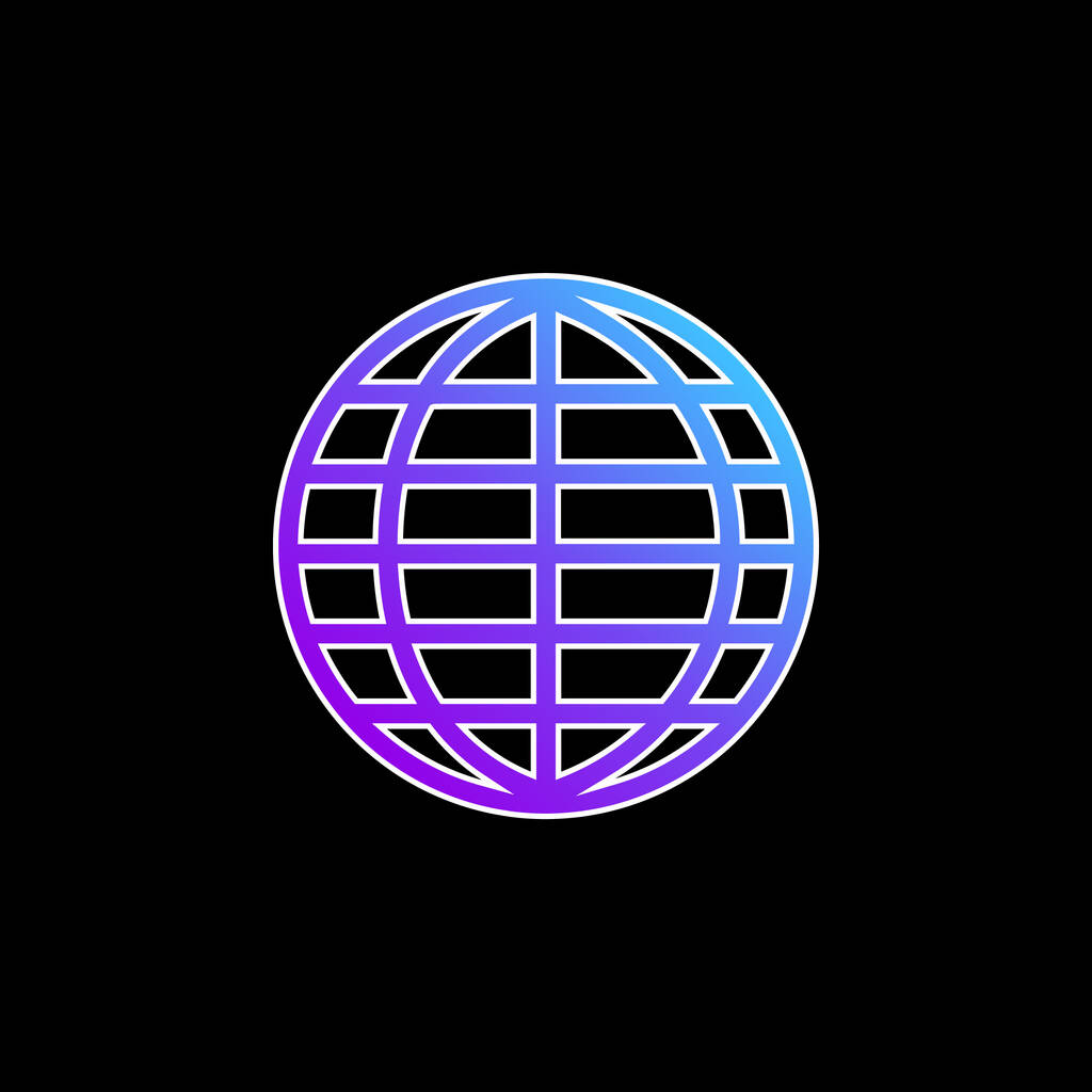Big Globe Grid blue gradient vector icon - Vector, Image