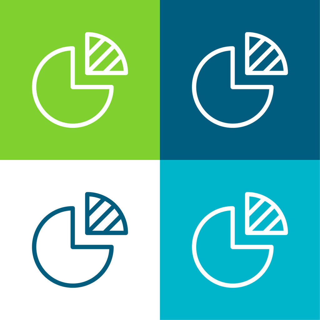 Analytics Płaskie cztery kolory minimalny zestaw ikon - Wektor, obraz
