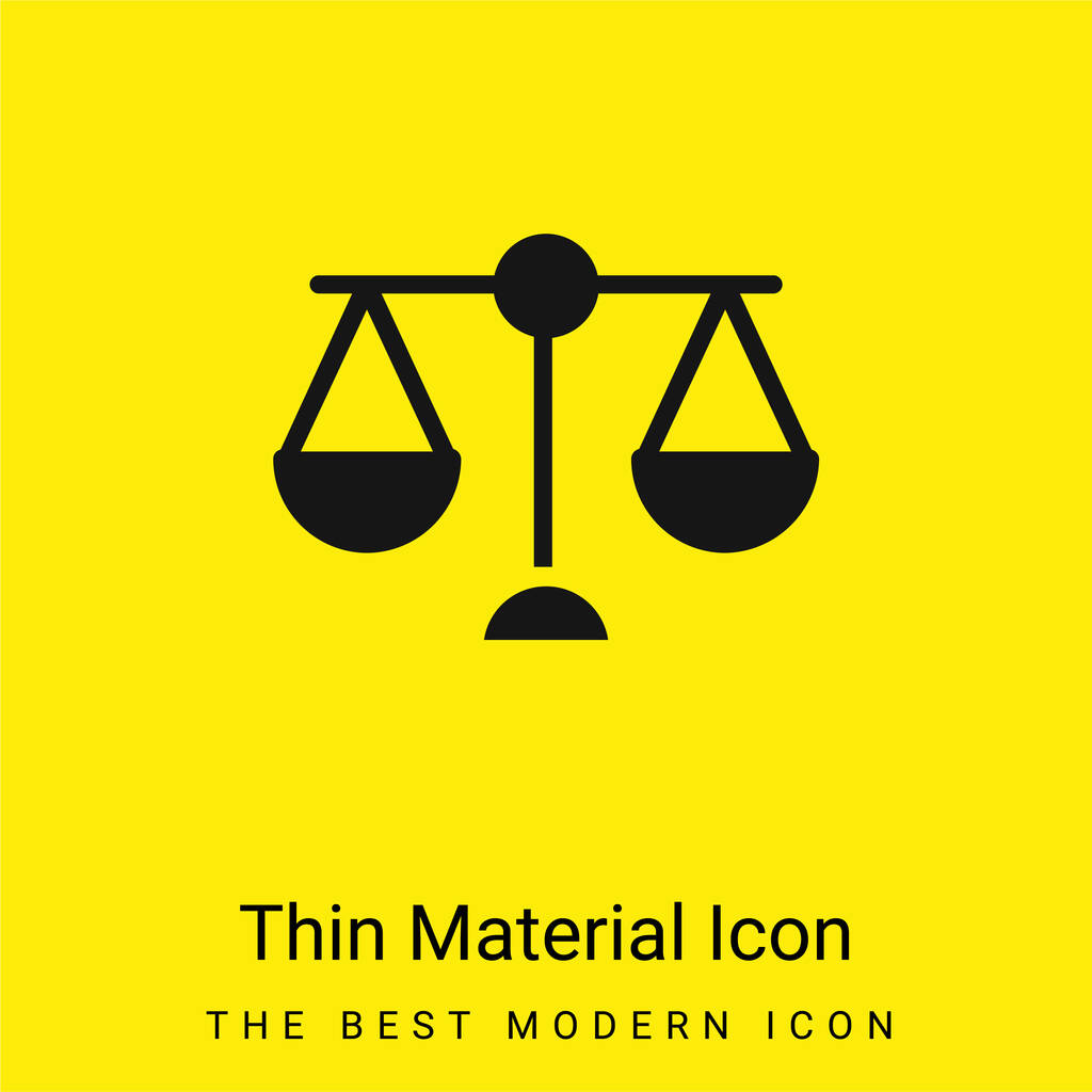 Balance Schaal minimaal helder geel materiaal icoon - Vector, afbeelding