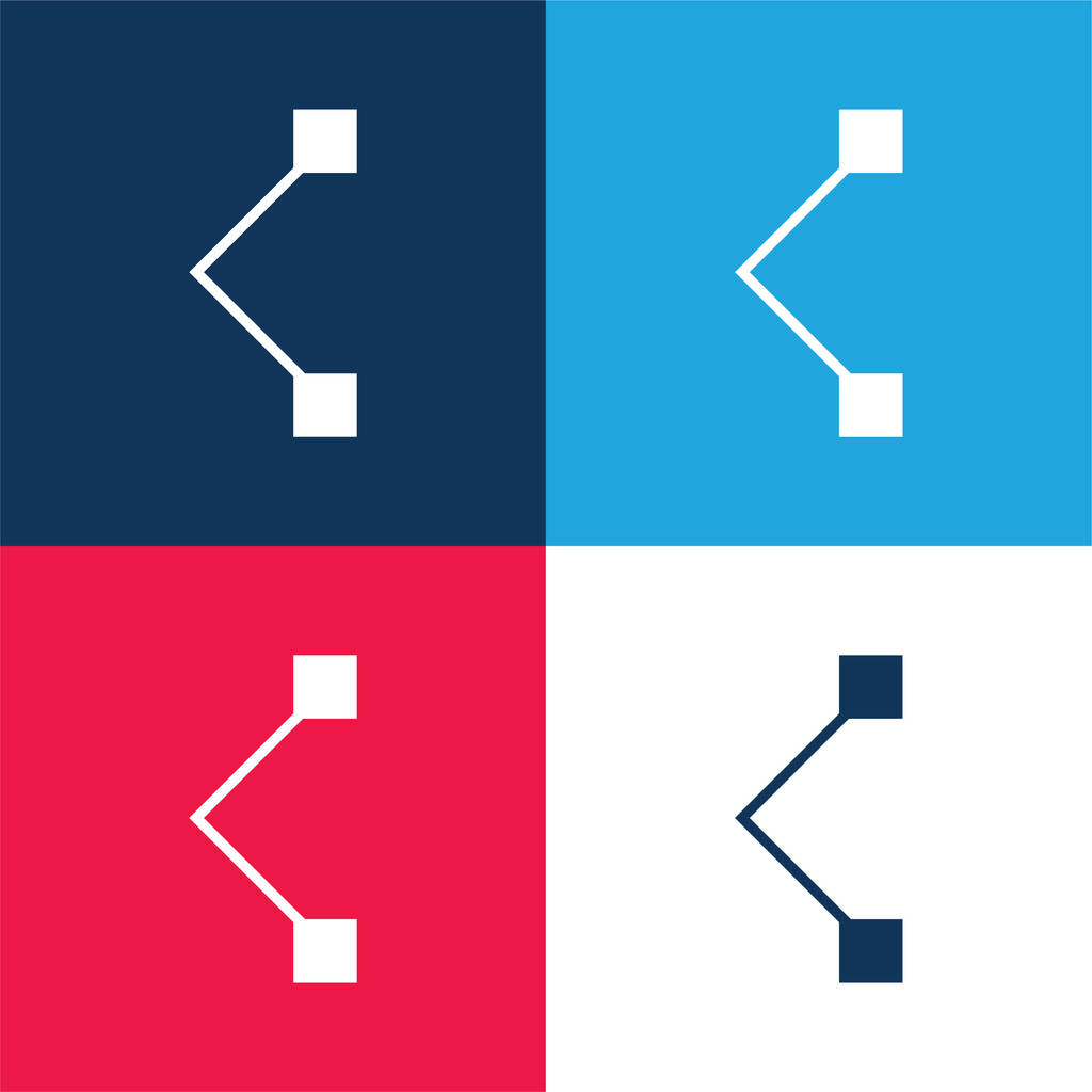 Abstraktes blaues und rotes Vier-Farben-Minimalsymbolset - Vektor, Bild