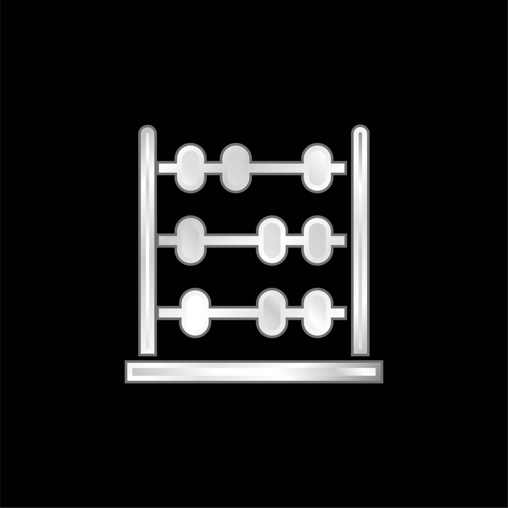Abacus-Spielzeug versilbert metallisches Symbol - Vektor, Bild