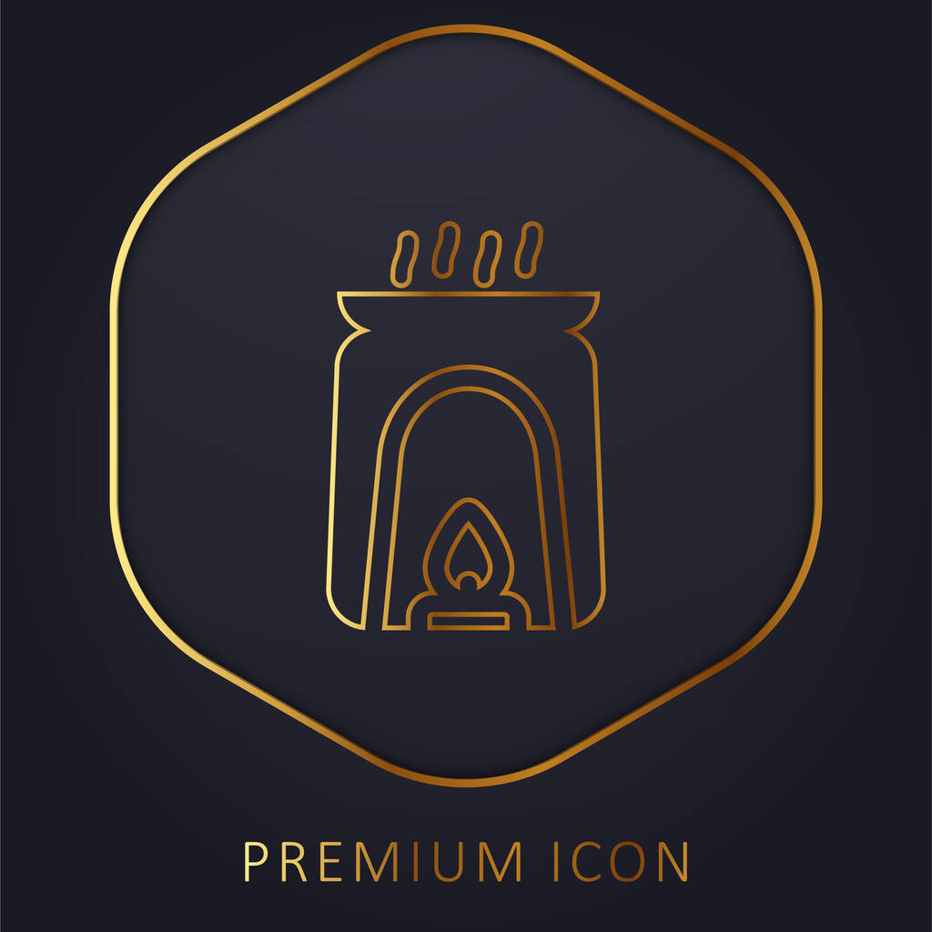 Aromatherapy golden line premium logo or icon - Vector, Image