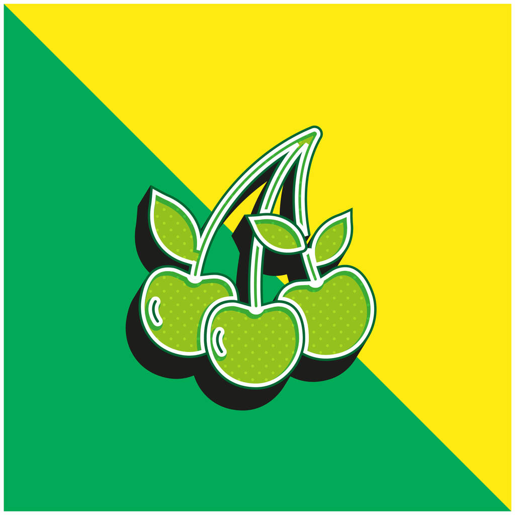 Berry verde y amarillo moderno vector 3d icono del logotipo - Vector, Imagen