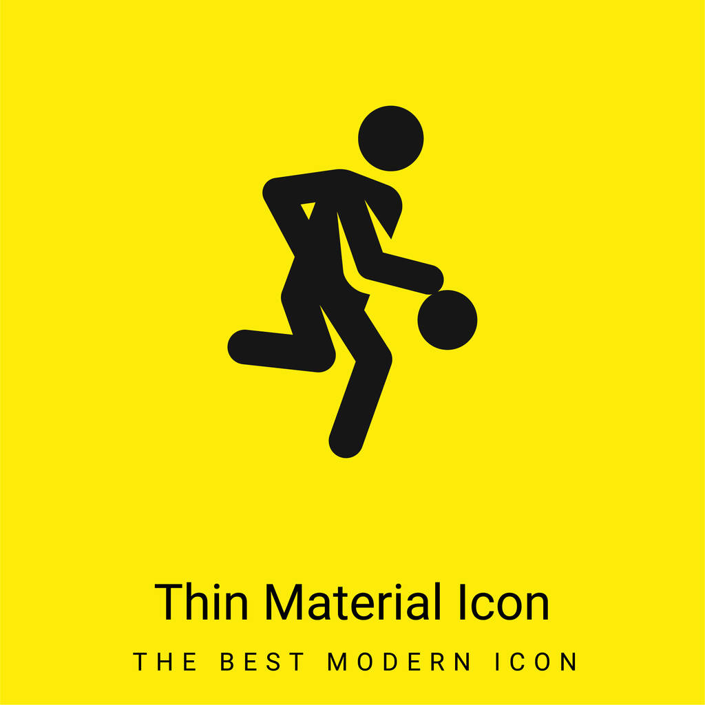 Basketball Player minimaliste jaune vif icône matérielle - Vecteur, image