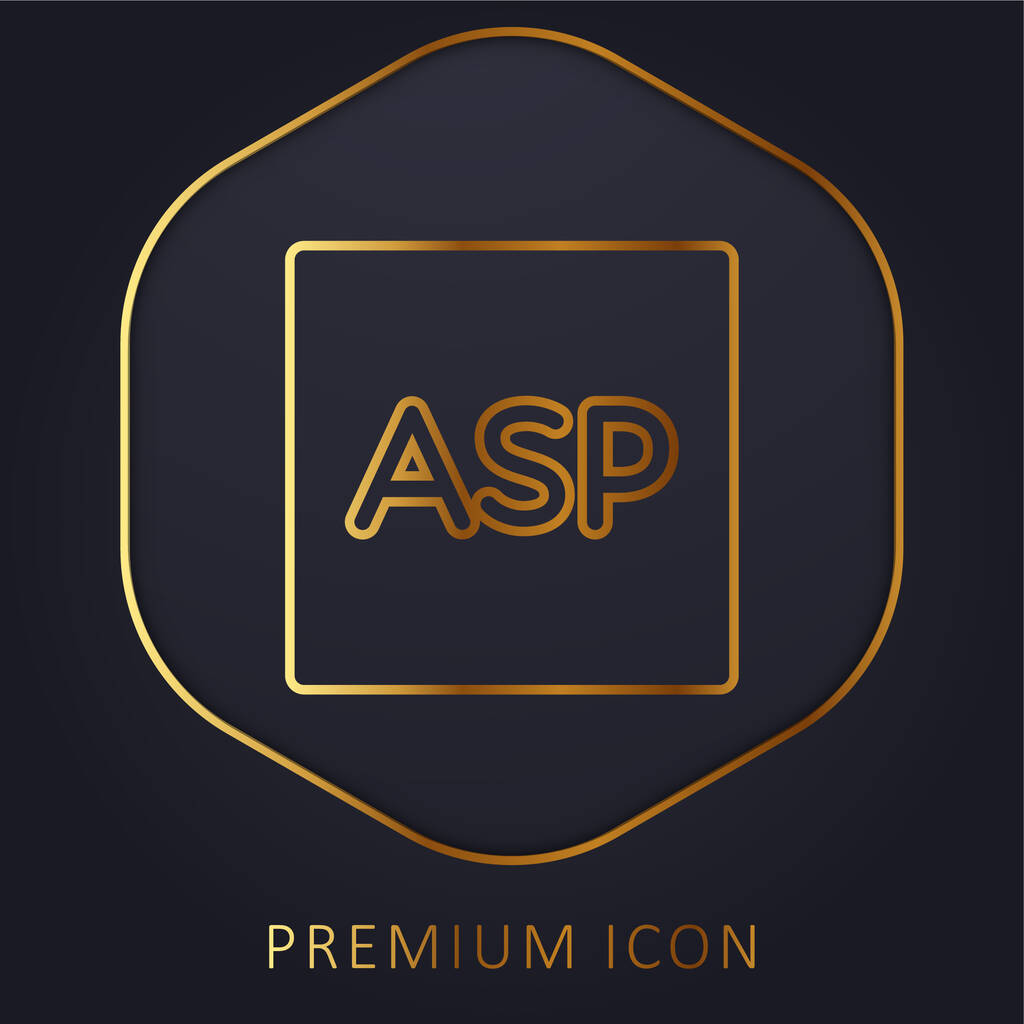 ASP Logo golden line premium logo or icon - Vector, Image
