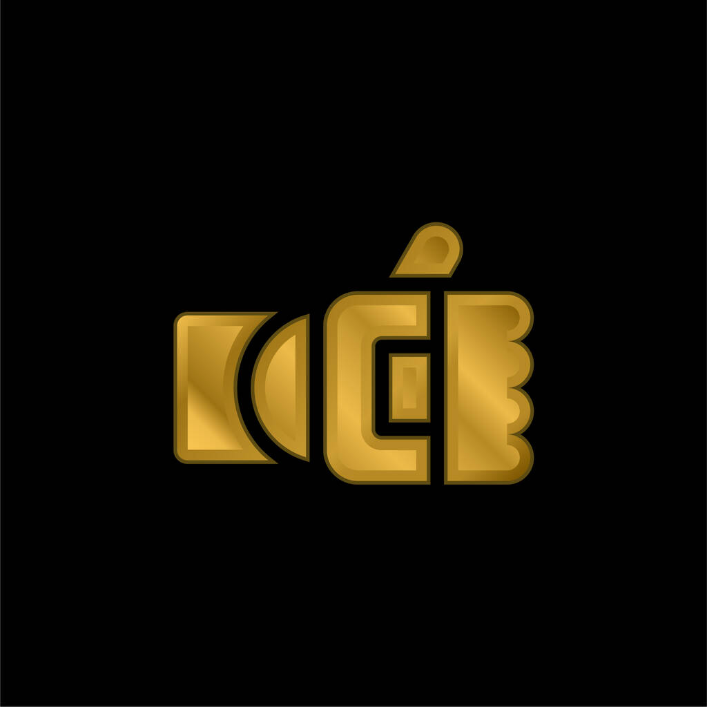 Braccio ionico oro placcato icona metallica o logo vettore - Vettoriali, immagini