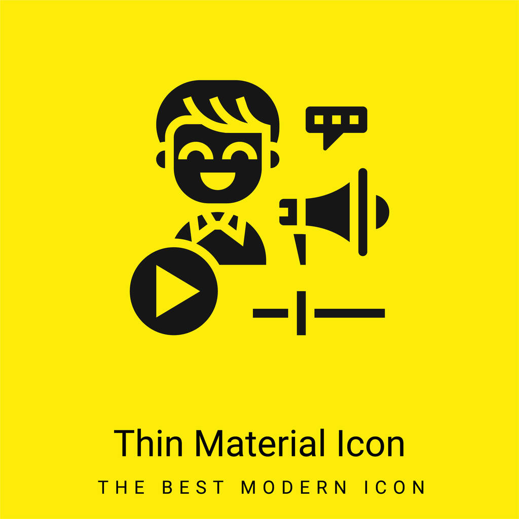 Διαφήμιση minimal φωτεινό κίτρινο υλικό εικονίδιο - Διάνυσμα, εικόνα