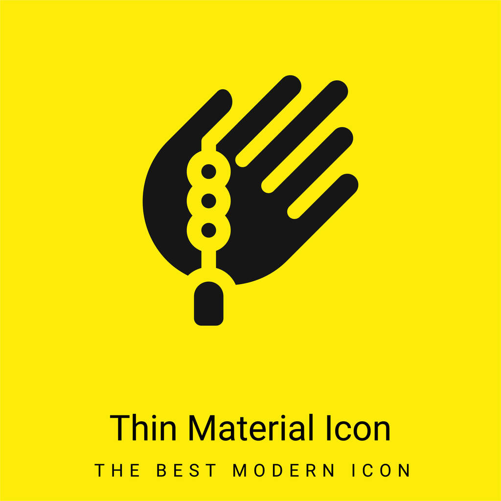 Gyöngy minimális világos sárga anyag ikon - Vektor, kép
