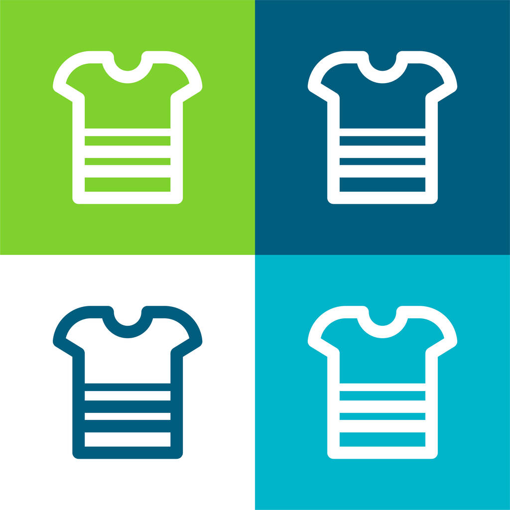 Boy Shirt Flat cztery kolory minimalny zestaw ikon - Wektor, obraz