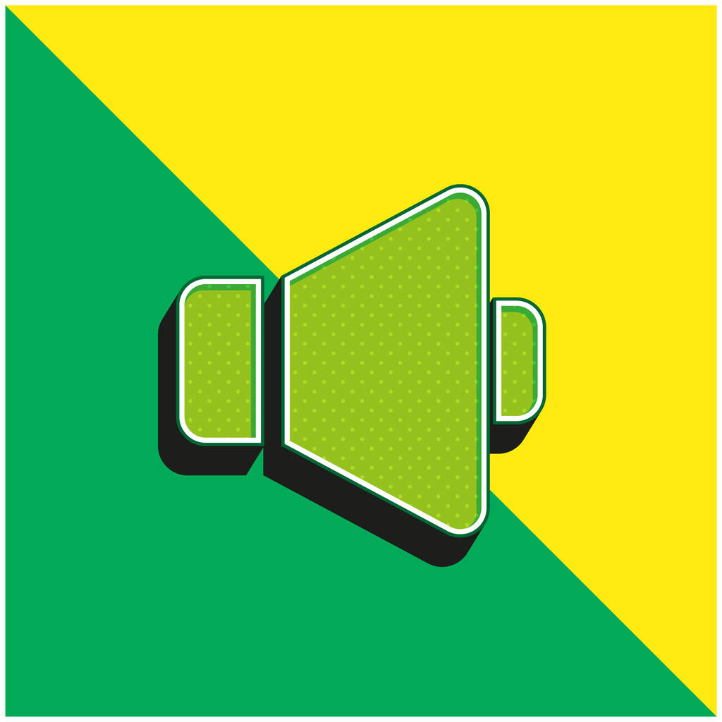 Большой звук, зеленый и желтый современный трехмерный векторный логотип - Вектор,изображение