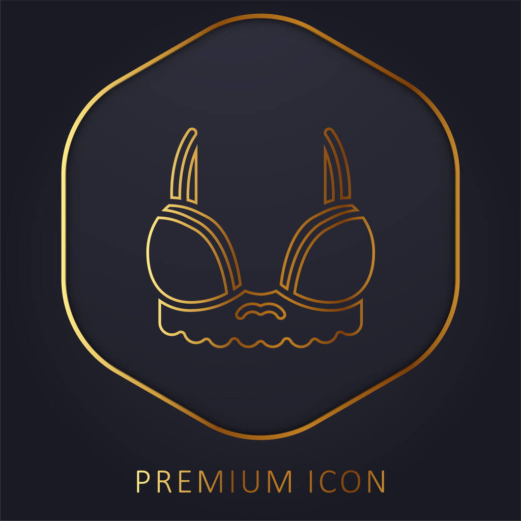 Brassiere línea de oro logotipo premium o icono - Vector, imagen