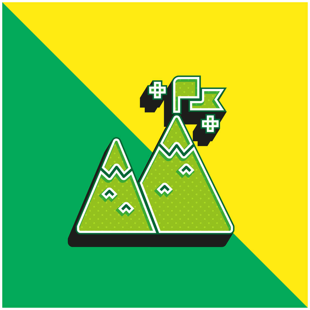 Saavutus Vihreä ja keltainen moderni 3d vektori kuvake logo - Vektori, kuva