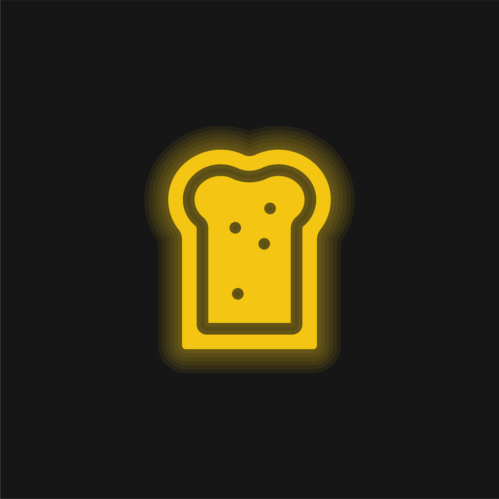 Bread yellow glowing neon icon - Vector, Image