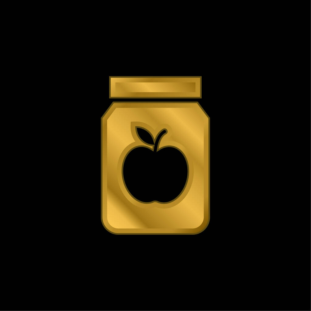 Apple Jam vergoldet metallisches Symbol oder Logo-Vektor - Vektor, Bild