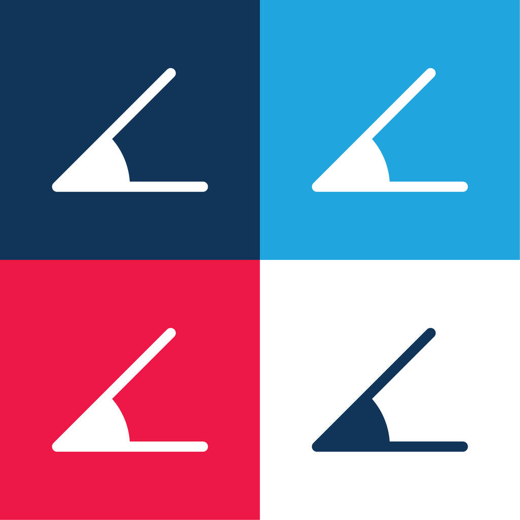 Úhel modrá a červená čtyři barvy minimální ikona nastavena - Vektor, obrázek