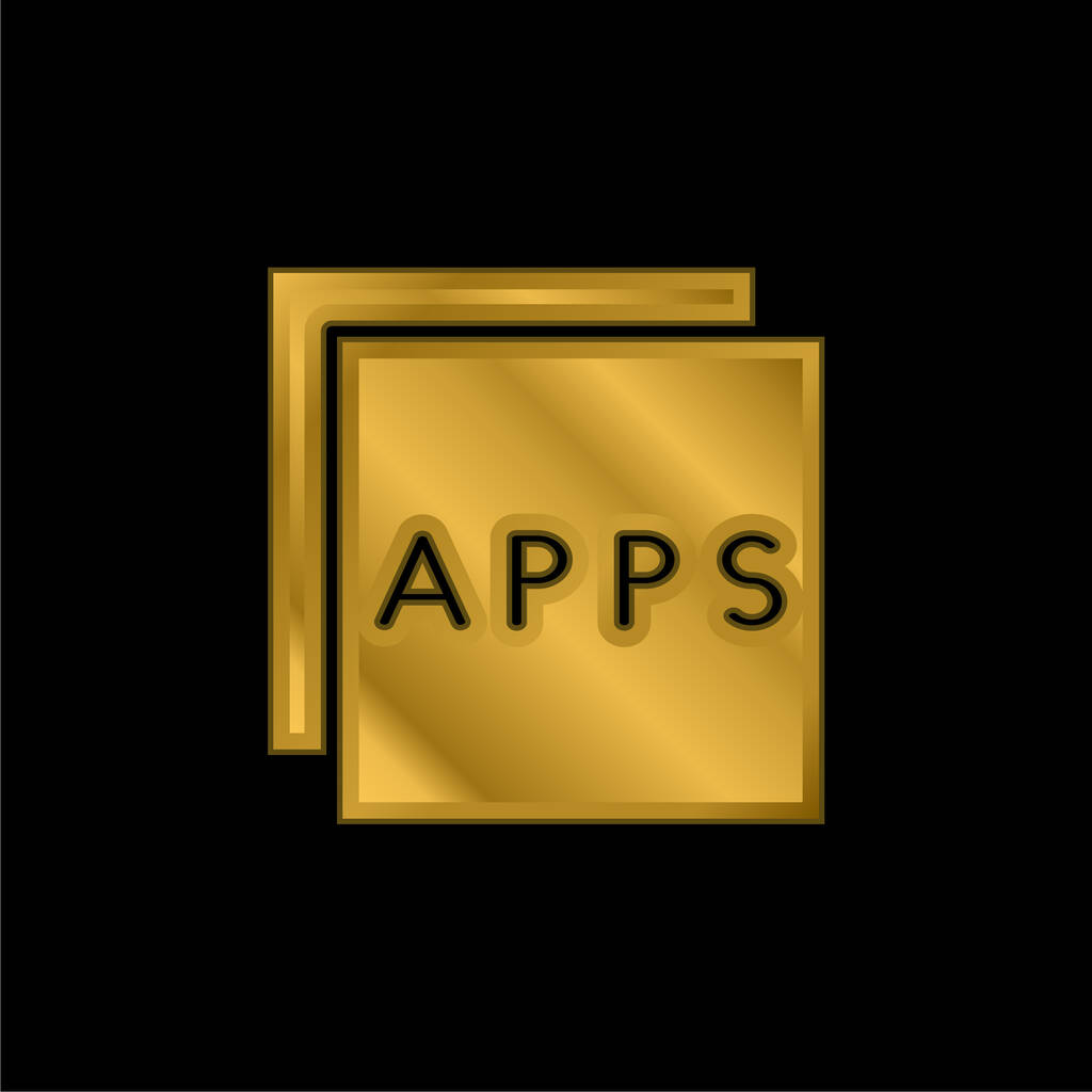 Aplicativos banhado a ouro ícone metálico ou vetor logotipo - Vetor, Imagem