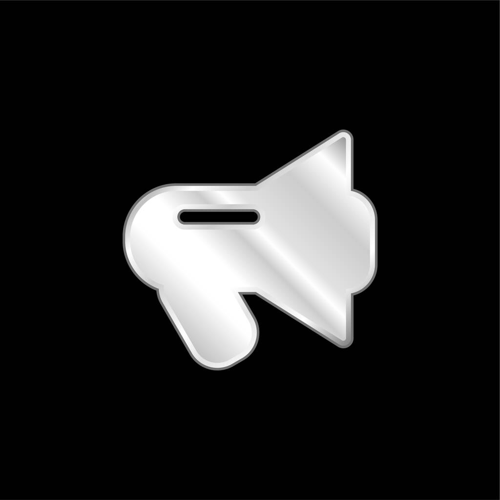 Negro Megáfono plateado icono metálico - Vector, imagen