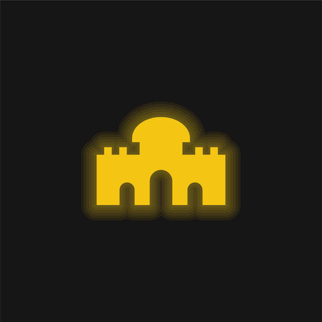 Alcala Gate yellow glowing neon icon - Vector, Image