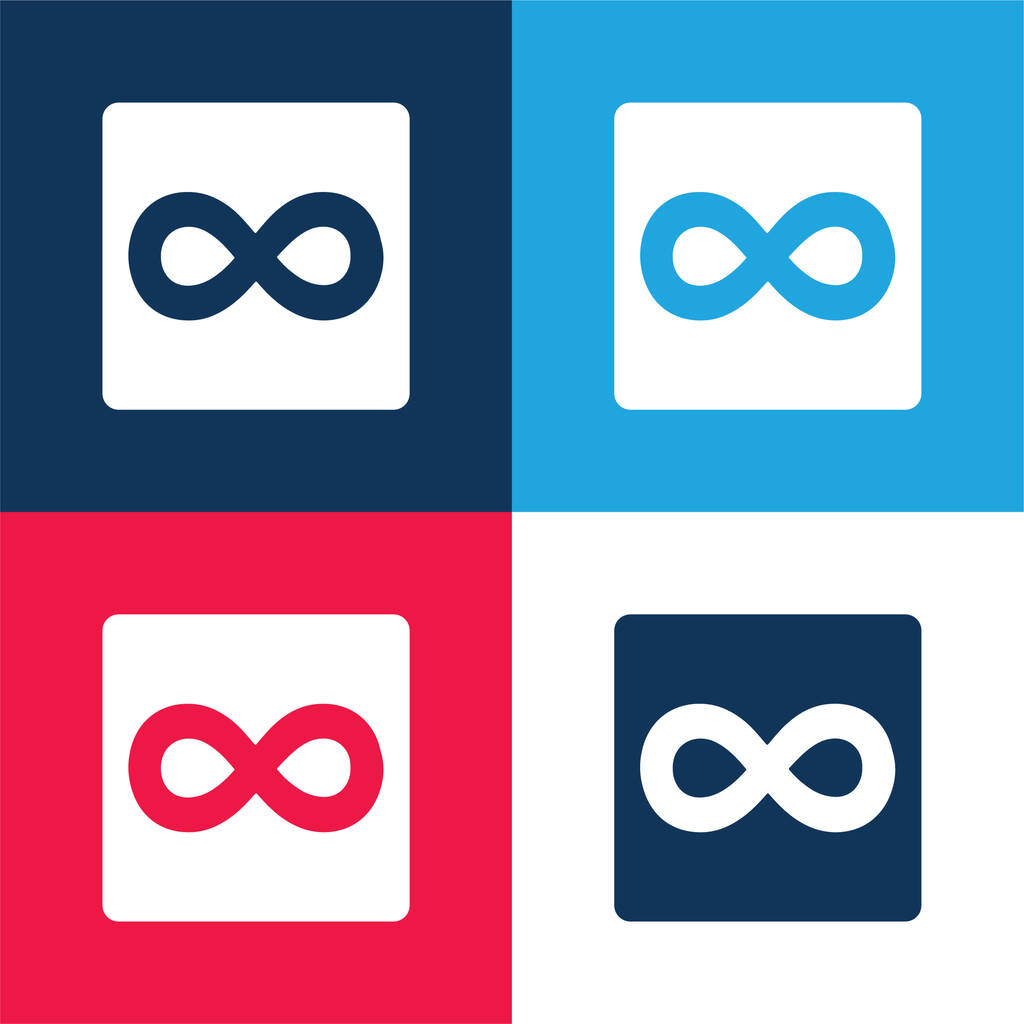 500px Logo blau und rot vier Farben minimalen Symbolsatz - Vektor, Bild