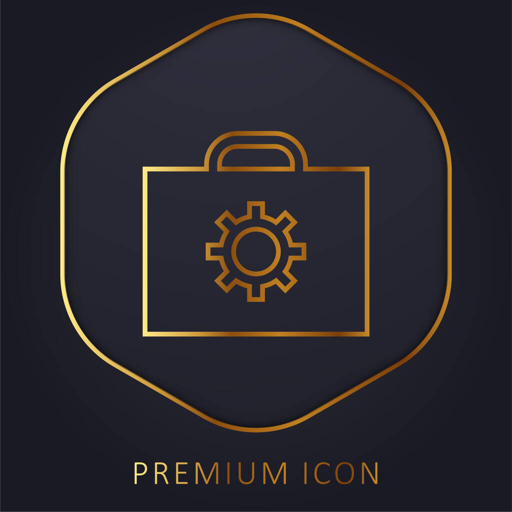Teczka z logo premium lub ikoną złotej linii - Wektor, obraz