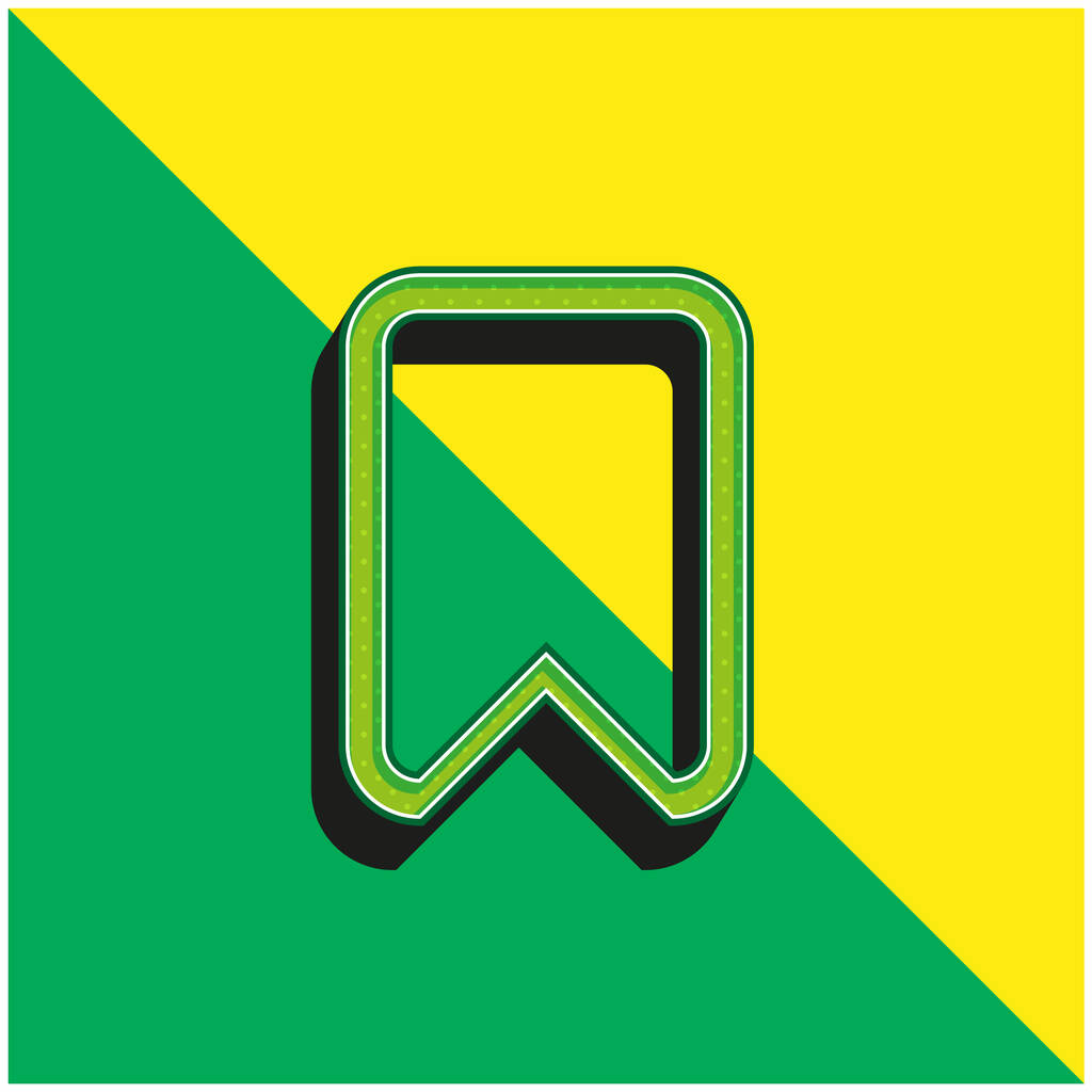 Bookmark Outlined Interface Symbol Green and yellow modern 3d vector icon logo - Vector, Image