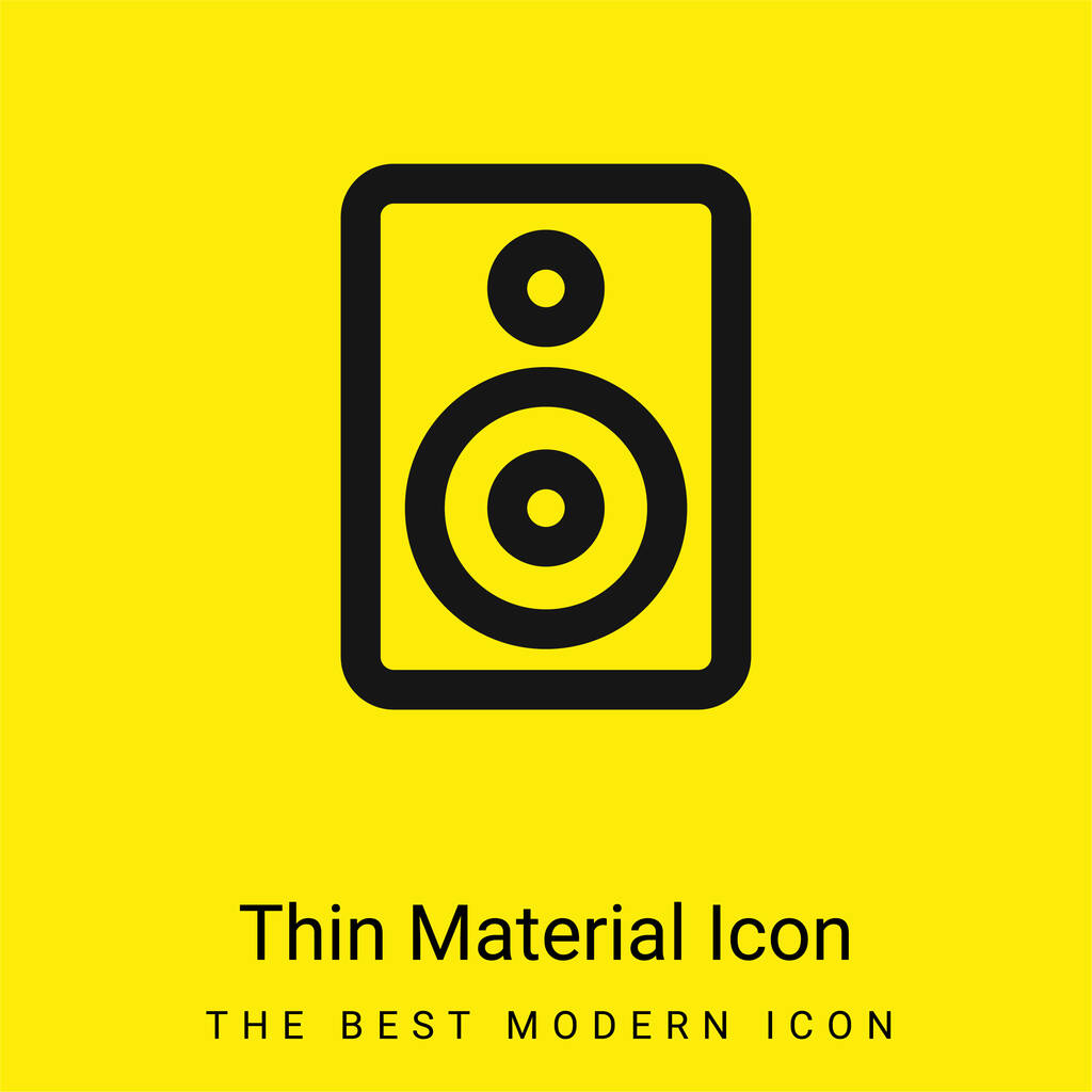 Herramienta de amplificación de audio Esquema mínimo de material amarillo brillante icono - Vector, Imagen