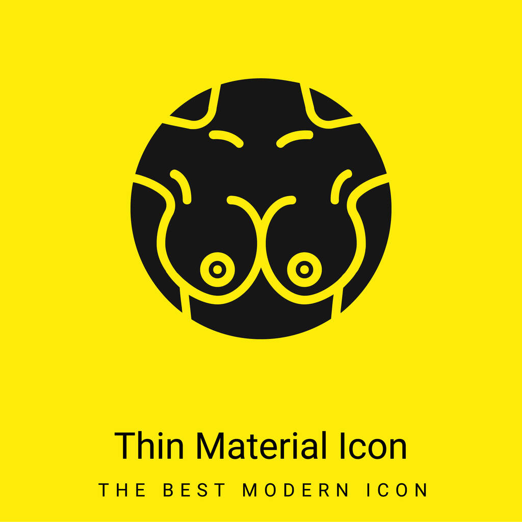 Breast minimal bright yellow material icon - Vector, Image