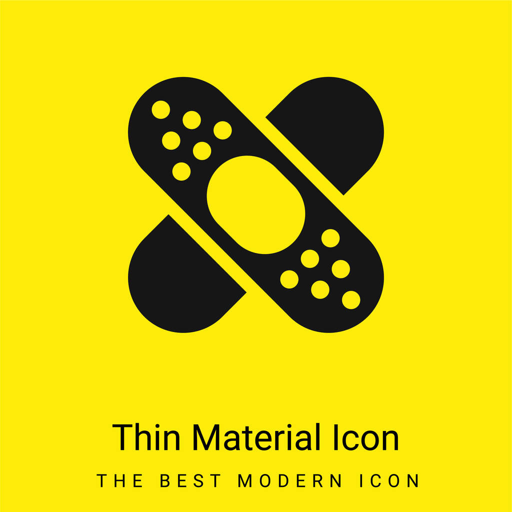 Band Aid formando una croce Mark icona materiale giallo brillante minimo - Vettoriali, immagini