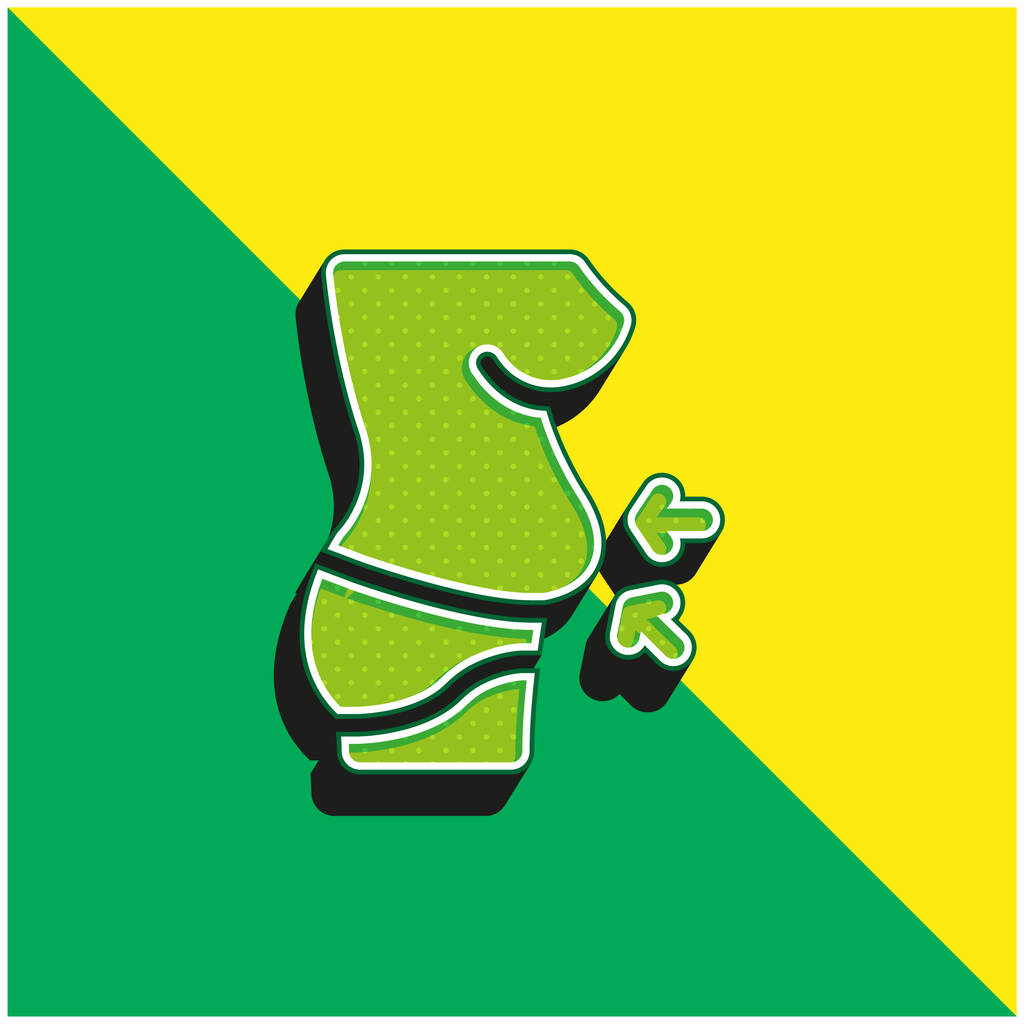 Buik Groen en geel modern 3D vector pictogram logo - Vector, afbeelding