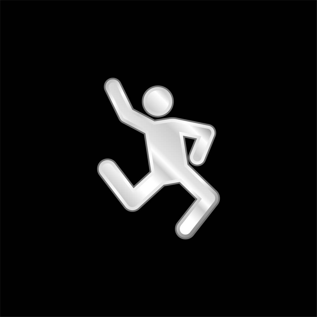 Breakdance срібна металева ікона
 - Вектор, зображення