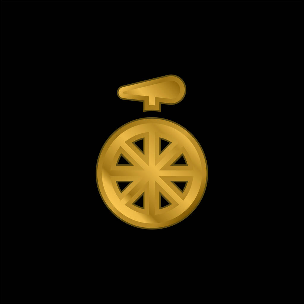 Bisiklet altın kaplama metalik simge veya logo vektörü - Vektör, Görsel