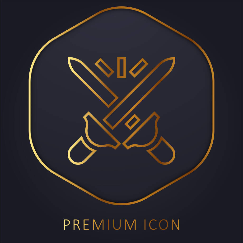 Бойова золота лінія логотип або значок преміум-класу
 - Вектор, зображення