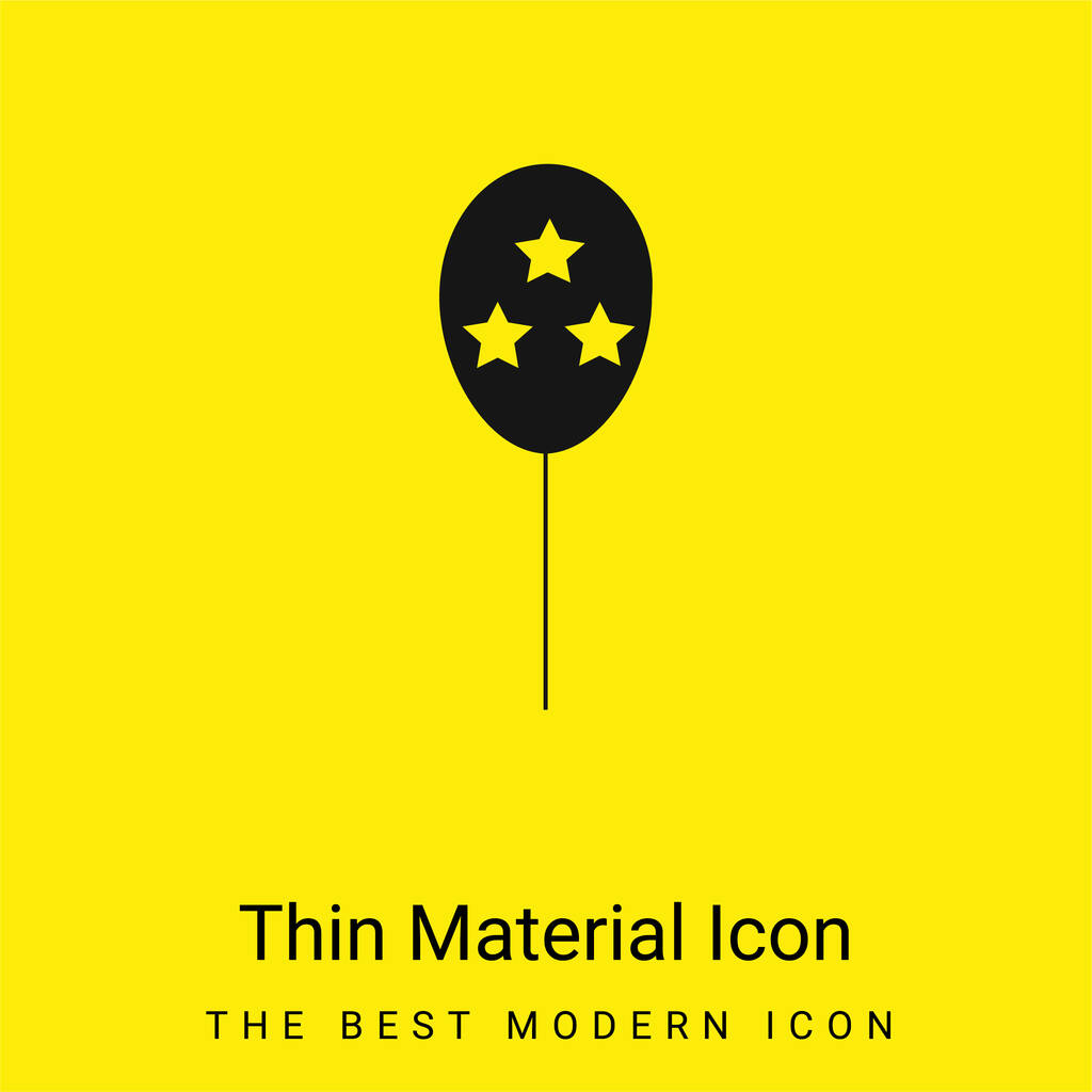 Ballon minimaal helder geel materiaal icoon - Vector, afbeelding