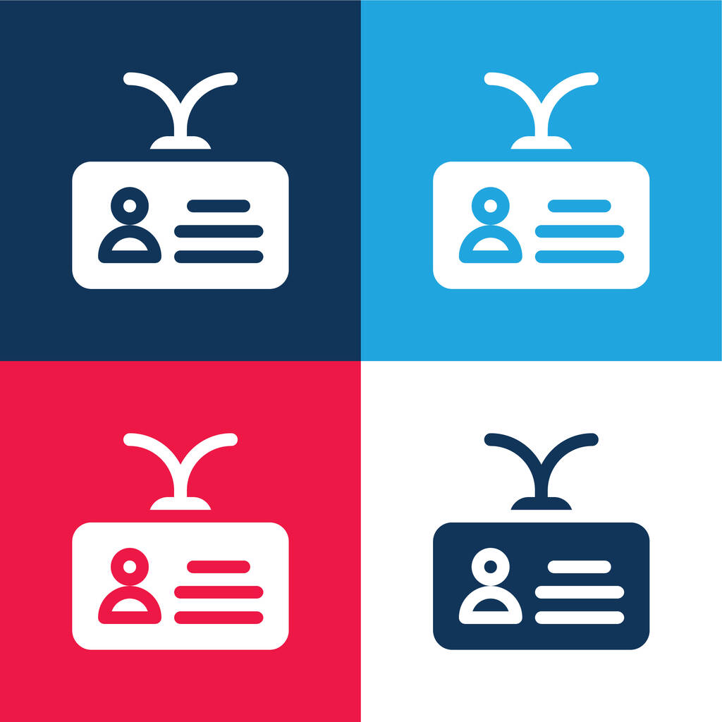Account blu e rosso set icona minimale a quattro colori - Vettoriali, immagini