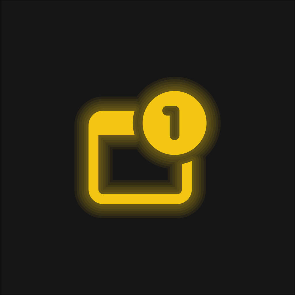 Waarschuw geel gloeiend neon icoon - Vector, afbeelding